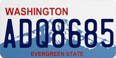 WA license plate ADQ8685
