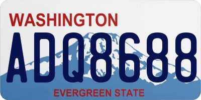 WA license plate ADQ8688