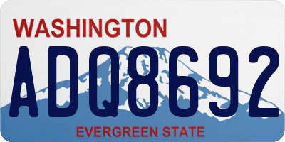 WA license plate ADQ8692