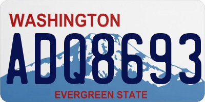 WA license plate ADQ8693