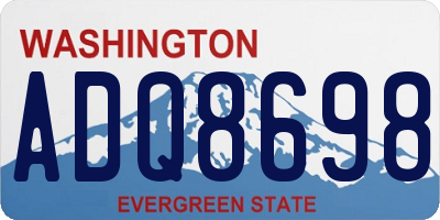 WA license plate ADQ8698