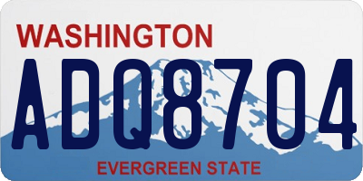 WA license plate ADQ8704