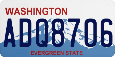 WA license plate ADQ8706