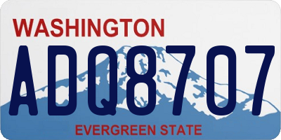 WA license plate ADQ8707