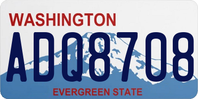 WA license plate ADQ8708