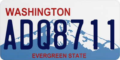 WA license plate ADQ8711
