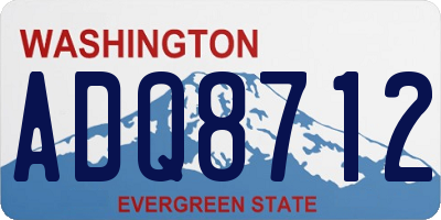 WA license plate ADQ8712