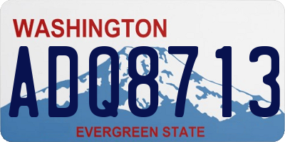 WA license plate ADQ8713