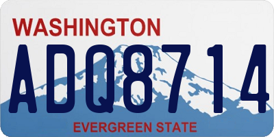 WA license plate ADQ8714