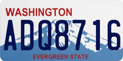 WA license plate ADQ8716