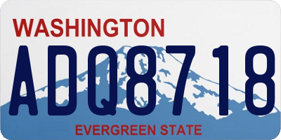 WA license plate ADQ8718