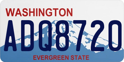 WA license plate ADQ8720