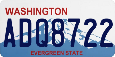 WA license plate ADQ8722