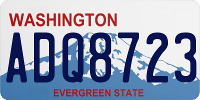 WA license plate ADQ8723