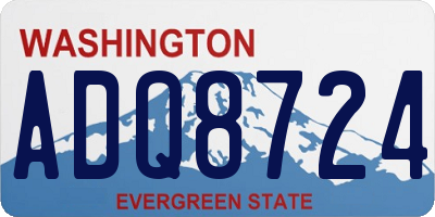 WA license plate ADQ8724