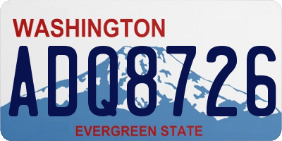 WA license plate ADQ8726