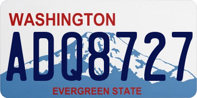 WA license plate ADQ8727