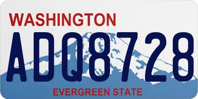 WA license plate ADQ8728