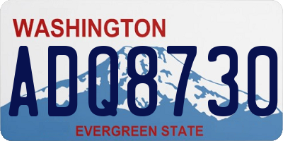 WA license plate ADQ8730
