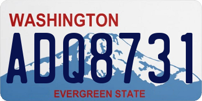 WA license plate ADQ8731