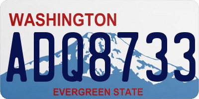 WA license plate ADQ8733