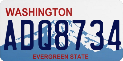 WA license plate ADQ8734