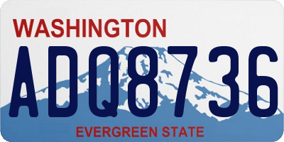 WA license plate ADQ8736