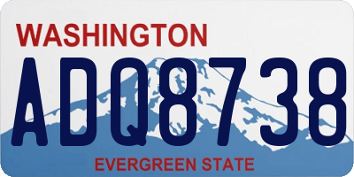WA license plate ADQ8738