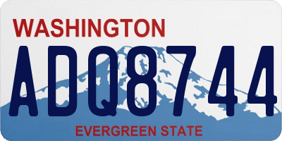 WA license plate ADQ8744