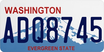 WA license plate ADQ8745