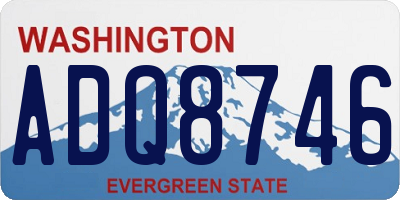 WA license plate ADQ8746