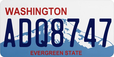 WA license plate ADQ8747