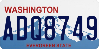 WA license plate ADQ8749