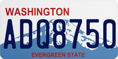 WA license plate ADQ8750