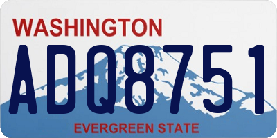 WA license plate ADQ8751