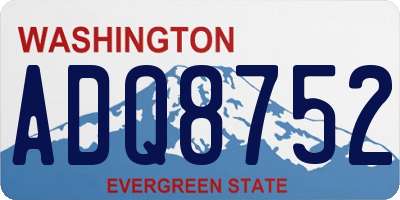 WA license plate ADQ8752