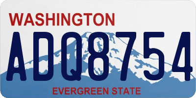 WA license plate ADQ8754