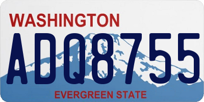 WA license plate ADQ8755