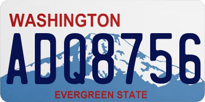 WA license plate ADQ8756