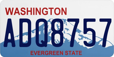 WA license plate ADQ8757