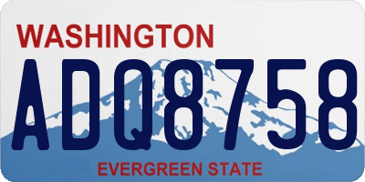 WA license plate ADQ8758