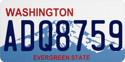 WA license plate ADQ8759