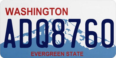 WA license plate ADQ8760