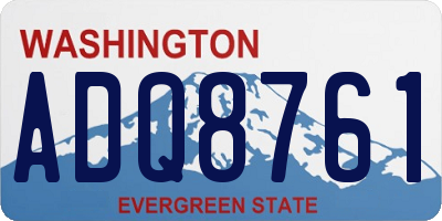 WA license plate ADQ8761