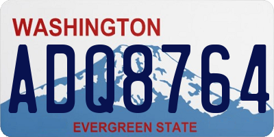WA license plate ADQ8764