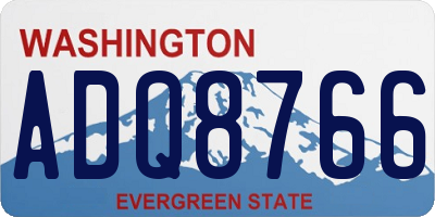 WA license plate ADQ8766