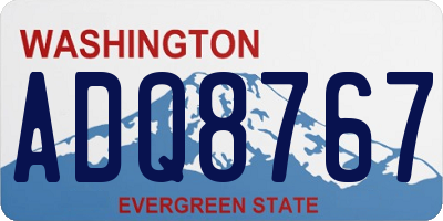 WA license plate ADQ8767