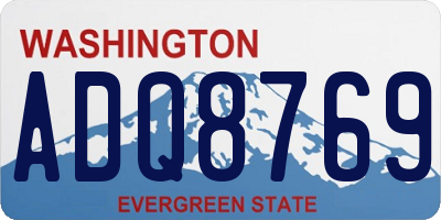 WA license plate ADQ8769