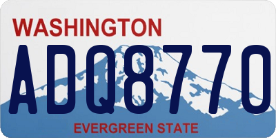WA license plate ADQ8770