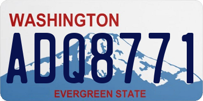 WA license plate ADQ8771